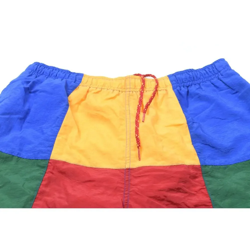 Vintage Givenchy Swim Trunks Shorts Mens Large Colorblock Mesh Lined Drawstring